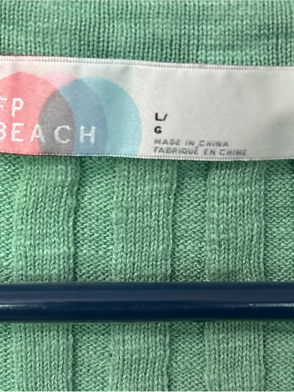 Free People Beach Green Ribbed V-Neck Sleeveless Sweater Vest Size 6 - Picture 2 of 3